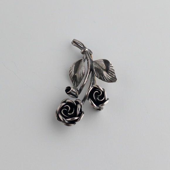 Sterling Silver Flower Brooch Pin Floral Rose Blossom Design Vintage Retro .925 - Picture 7 of 11
